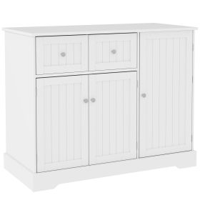 PawHut Cat Litter Box Enclosure with Drawers, Storage, Anti-tip Kit, 39" x 18" x 31.5", White