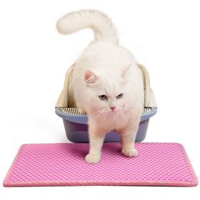 Double Layer Rice Shaped Cat Litter Pad (Color: pink)